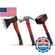 HOUSERAN 3 Piece Hammer Set, 14" Camping Axe, 680g Claw Hammer, 20oz Rubber Mall