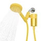 Filter Showerhead Set 70 Inch Hose 3 Spray Functions Yellow Handheld Sproos High