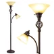 GyroVu Torchiere Floor Lamp for 182.88 Cm, Yellow Lampshade, Glass 2 Head