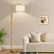 Nintiue Upgraded 65 inches tall with a 10x10 inch base, Brass-Linen shade 