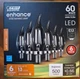 Feit Enhanced CA10 (Flame Tip) E12 Candelabra Filament LED Bulb Soft White...