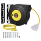 Extension Cord Reel 50 FT 14AWG Heavy Duty Lighted Triple Tap Yellow VEVOR SJTOW