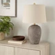 Nourison 23" Earth Brown Rustic Ceramic Jar Table Tapered Drum, 
