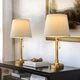 Table Lamp Gold Brass 19.5 Traditional Bedside Desk Nightstand Oneach Modern