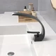 Bathroom Sink Faucet Modern Single Hole 1-Handle Faucet, Matte Black Solid Brass