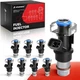 Fuel Injectors Set of 8, Upgraded 4 Holes Compatible with Chevy Silverado