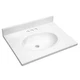 Design House 25" Traditional Marble Single Bowl Vanity Top in Solid White