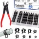 Tnisesm 81Pcs Spring Band Hose Clamps - 8 Sizes + Plier, Black