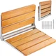 VEVOR Folding Oak Shower Seat 16.1" x 13.4" Wall Mounted Shower Bench 440 lbs