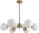 KCO 6-Light Sputnik Chandelier Milk Glass Globe - NEW - Missing 1 Globe - READ