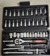 46-Piece Hi-Vis Socket Set 1/4, 3/8, 1/2" Drive SAE & Metric, Complete Tool Kit