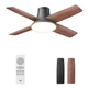 Dreo Ceiling Fans with Lights and Remote, 44 Inch Low Profile, Black Flush Mo...