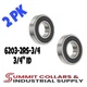 6203-2RS-3/4" ball bearing 6203 -12- 2RS  bearings 3/4"x 40 x 12   ID: 3/4" 2PK