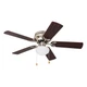 Ceiling Fan 42 Inch Flush Mount Light Pull Chain Brushed Nickel Prominence Home