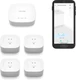 Yolink Water Leak Starter Kit: Hub + 4 Leak Sensor 4 (105 Db Siren), Lora Long-