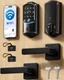 Veise VE027-L Built-In Wifi Smart Lock with Handles, Fingerprint Keyless Entry D