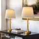 Oneach Modern Gold Brass Table Lamp Set of 2 for Bedroom Living Room 19.5'' Trad