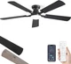 ZMISHIBO 52 Inch Ceiling Fan with Light, App&Remote Control, Flush Mount Low Pro
