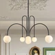 Chandelier 6 Lights Sputnik Modern Black Mid Century Ceiling Pendant L40 CATINER