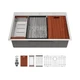 Sarlai Drop In Kitchen Sink - 33x22 Drop In Kitchen Sink Ledge Workstation 16...