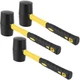 3 PCS 16 OZ Black Rubber Mallet Hammer Rubber Mallet with Non Slip Handle for...
