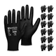 KAYGO Work Gloves for Men and Women,12 Pairs Seamless Knit PU Coated Safety G...