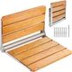 VEVOR Folding Oak Shower Seat 16.1" x 13.4" Wall Mounted Shower Bench 440 lbs