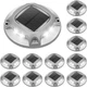 VOLISUN 12-Pack Solar Driveway Lights, IP67 Waterproof, White/Blue