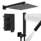 Rainfall Shower System 2 in Square Head 2 in 1 Handheld Matte Black RUMOSE
