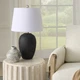 Table Lamp 23 Black Vintage Ceramic Drum Shade Bedroom Nourison Home Distressed