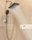 Shower Head High Pressure Rain Combo 5 Mode Handheld Chrome Veken Square Heads