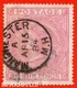 SG. 134. J123a. " FG " 5/- Rose. Plate 4. An average used example cancell B89150