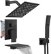 Midanya Shower System with Tub Spout,Bathtub Shower Faucet Set with Square Rainf