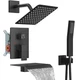 Midanya Shower System with Tub Spout,Bathtub 8 Inch, Matte Black 