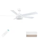 YUHAO 52 Inch White Ceiling Fan with Light and Remote Control.Noiseless,Dimma...