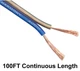 Harmony Audio 16 Gauge CCA Car Home Stereo Blue Speaker Wire Cable 100 Feet New