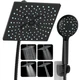 Veken High Pressure Rain Shower Head with Handheld, Matte Black 