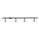 Globe Electric 64000009 4-Light Adjustable Track Lighting Matte Black, Brass