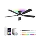 ZMISHIBO 52 Inch Smart Ceiling Fans with RGB Lights, Low Profile Flush Mount ...