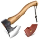 PURPLEBIRD Hatchet Axe with Sheath for Camping, 15 Inch Bushcraft Axe Carbon ...