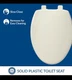 Bemis 7300SLEC Slow Close Toilet Seat Hinges & Durable Plastic Biscuit Elongated