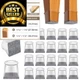 BUMACO Chair Leg Floor Protectors Square XL, Clear-20 Pcs 