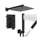RUMOSE Matte Black Rainfall Shower System Fixture 12 Inch High Pressure Squar...