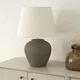 Nourison Home 20" Brown Matte Ceramic Table Lamp with Fabric Single,