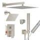 Shower Faucet Set Wall Mount 12 6 Dual Head Brushed Nickel YH012N FAROLAN System