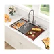 Sarlai Drop In Kitchen Sink - 33x22 Drop In Kitchen Sink Ledge Workstation 16...
