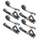 Tie Down Ratchet Straps 1-1/2 x 20 Double J Hook 4 Pack 1667lb WLL Secure Tite