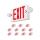 Amico 12 Pack Red Exit Signs with Emergency Lights, Commercial Grade, 94V-0 F...