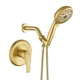 Shower Faucet Set Single Handle 10 Spray Handheld Brushed Gold V104BG VIKASI