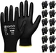 KAYGO Safety Work Gloves PU Coated,12 Pairs KG11PB Seamless Knit Glove for Men a